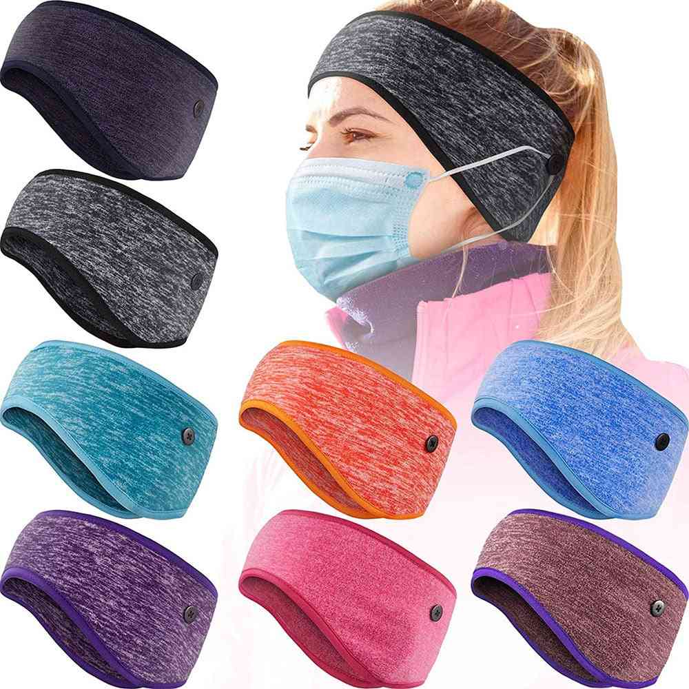 1pcs Fashion 2 In 1 Ear Muffs Warmer Headband With Buttons Full Cover