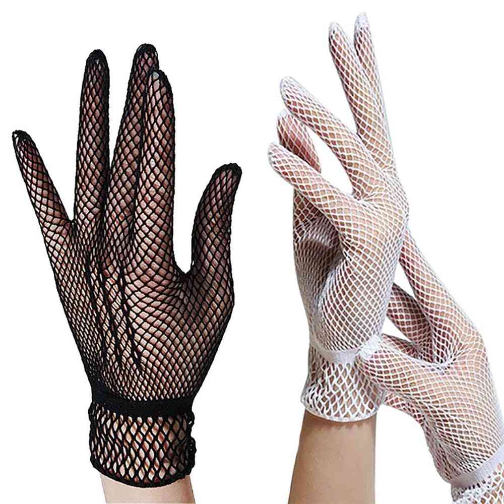 Women Summer Uv-proof Driving Gloves Mesh Fishnet Glov