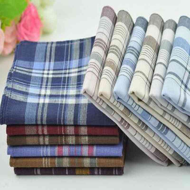 Soft Cotton Classic Check Striped Pattern- Comfort Handkerchief