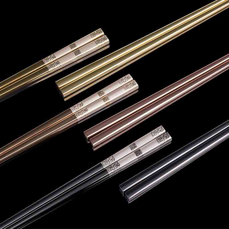 Stainless Steel Anti-rolling Luxury Laser, Fortune Chopstick