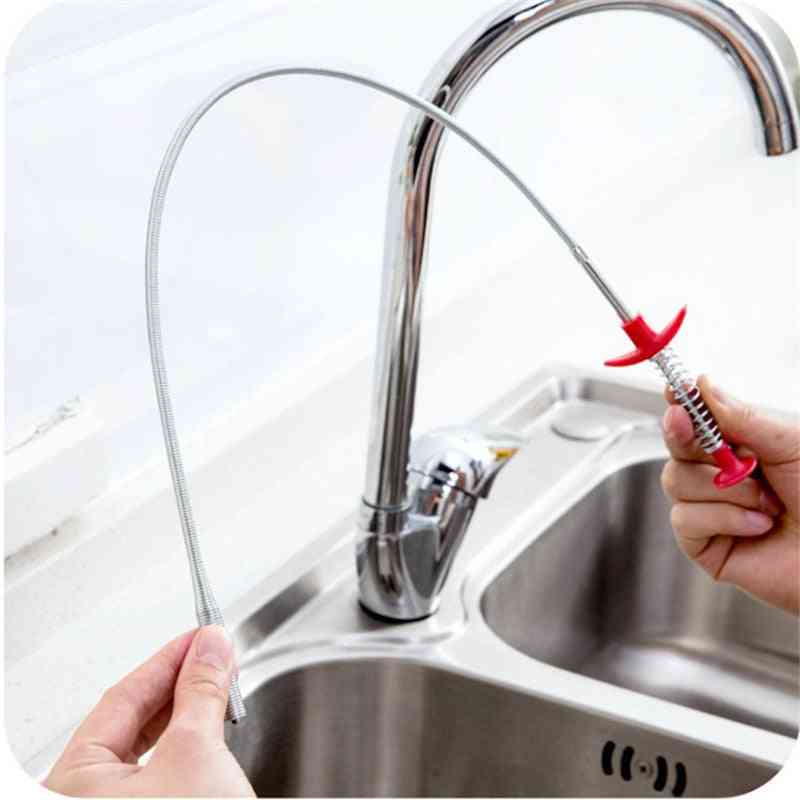 Metal Wire Drain Cleaner Sticks Clog Remover Cleaning Tools