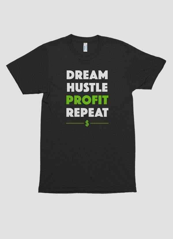 Dream hustle profit trykt t-shirt