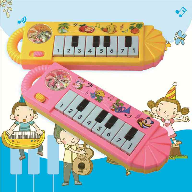 Kis hordozható gyerekek zongorazene játék véletlenszerű színű hangzású billentyűzet zongora baba játék típusú oktató hangszerek
