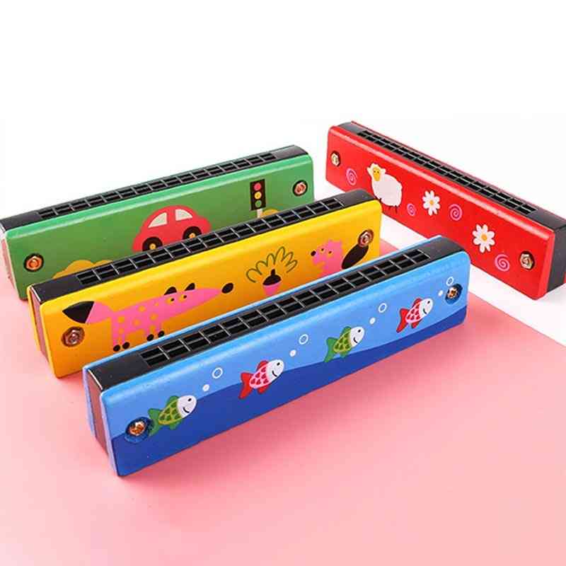 Harmonica bébé 16 trous harmonica en bois instruments de musique créatifs éducation musicale à double rangée