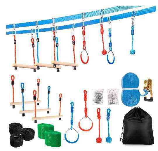 Kids Garden Swing Rings, Climbing Toy, Outdoor Training Activity, Safety Sports Rope, Hanging Fitness Equipment