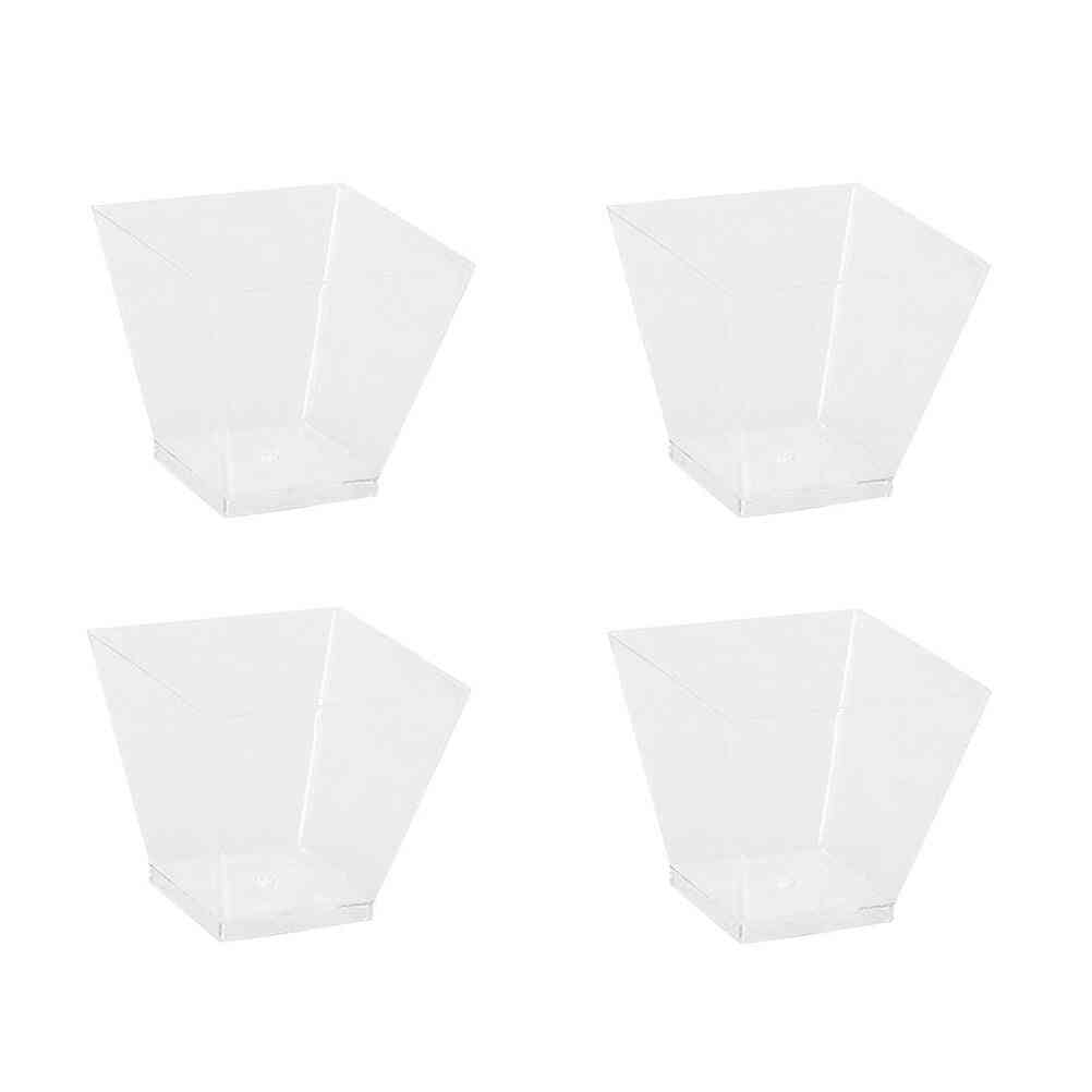 Transparent Trapezoid Square Dessert Disposable Cup