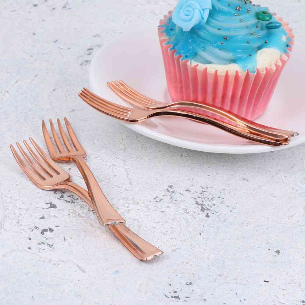 Engangs mini gafler frukt dessert pudding gafler