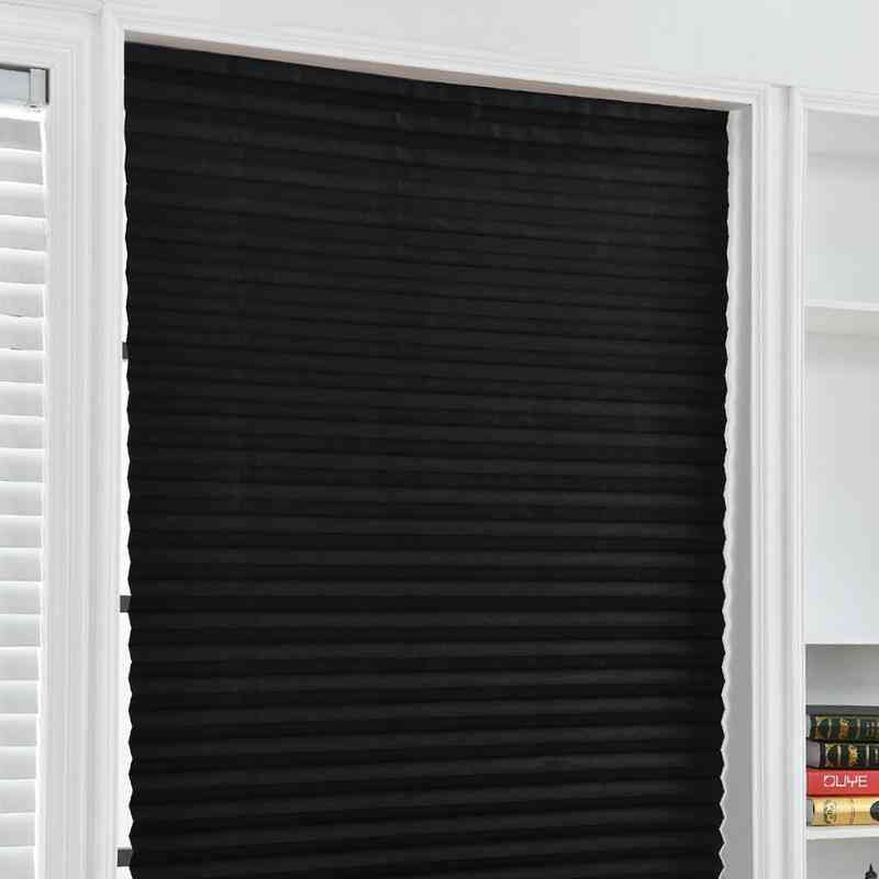 Self-adhesive Pleated Blinds Half Blackout Windows Curtains