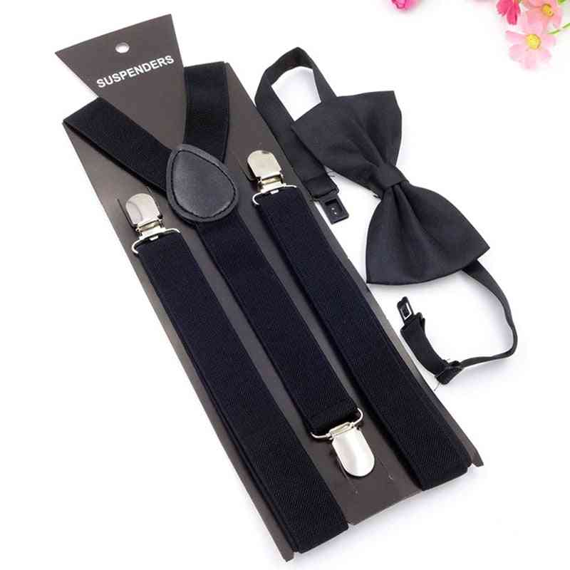 Colorful Adjustable- Bow Tie & Suspenders, Set Accessories