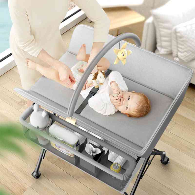 Baby Crib Bed, Newborn Diapers Table Bed