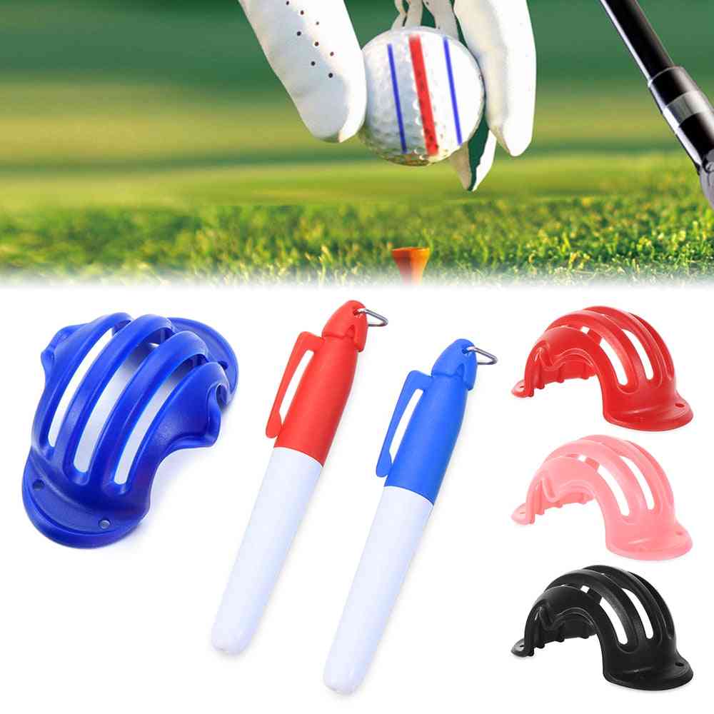 1 Set Golf Ball Triple Track 3 Line Marker Pen