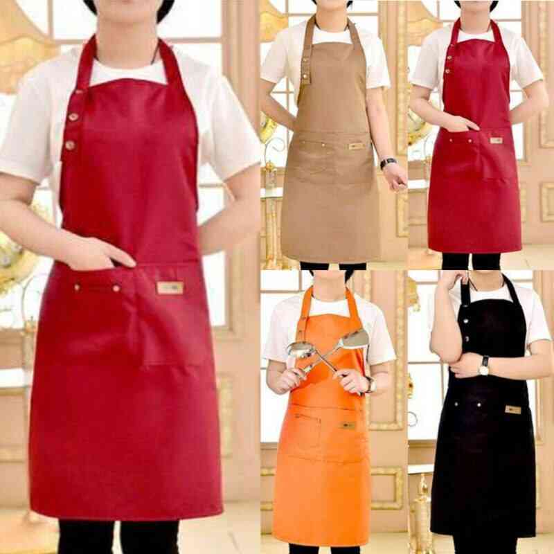 Waterproof Chef Cooking Kitchen Double Pocket Apron
