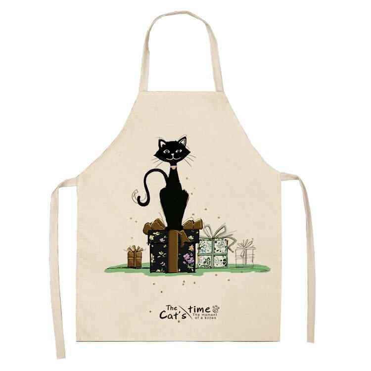 Black White Cat Letter Kitchen Aprons