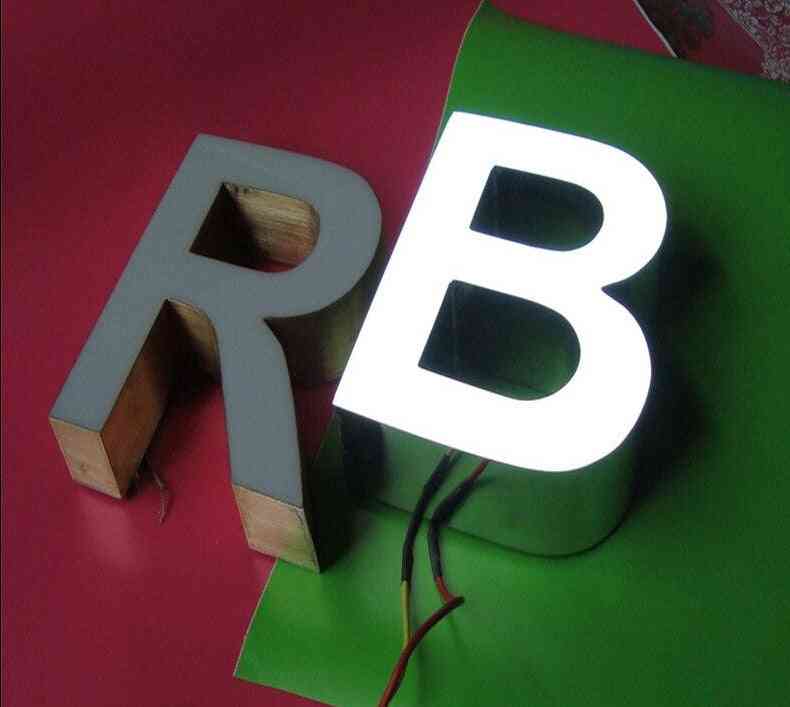 Outlet Outdoor Brightest Resin Side & Back Led Illuminated Letters For Advertising Sign