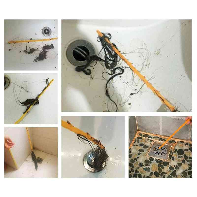 Barbed Design, Flexible Snake Spring Drain Cleaning Dredging Tool