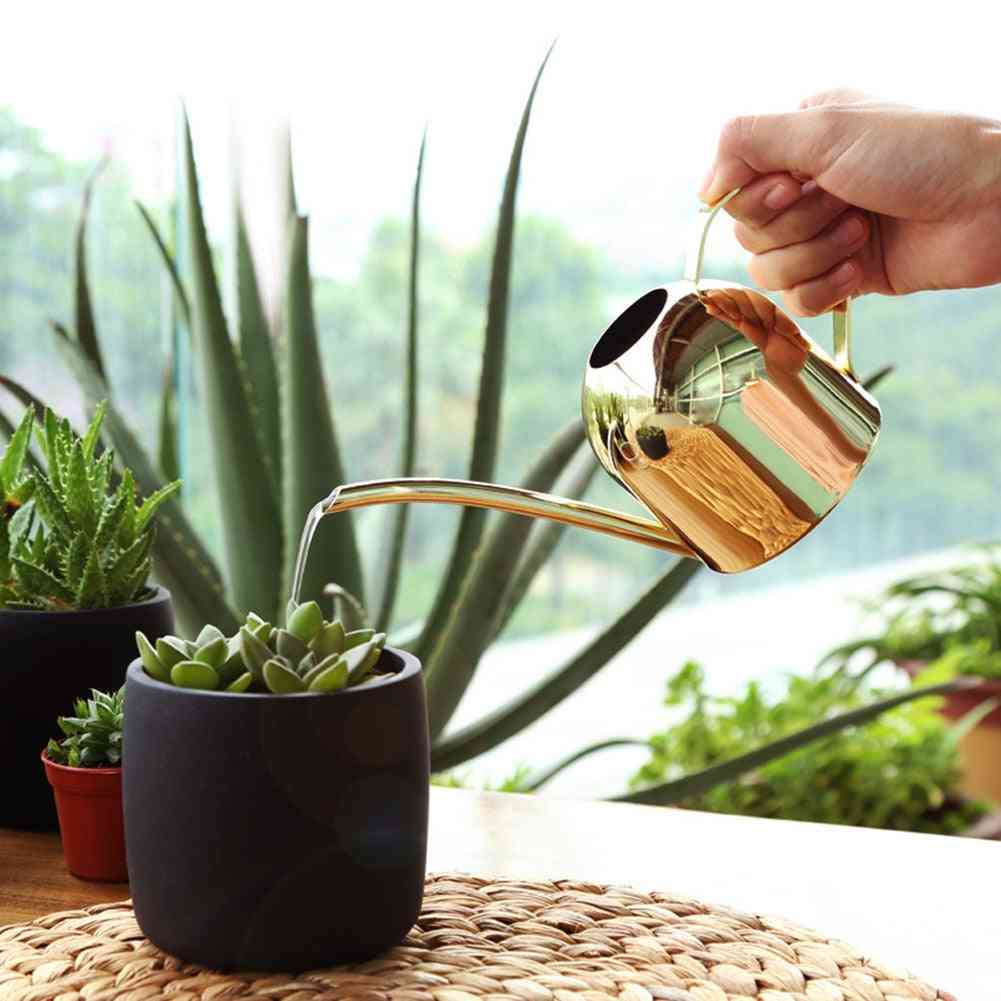 Stainless Steel Pot Long Spout Indoors Watering Can