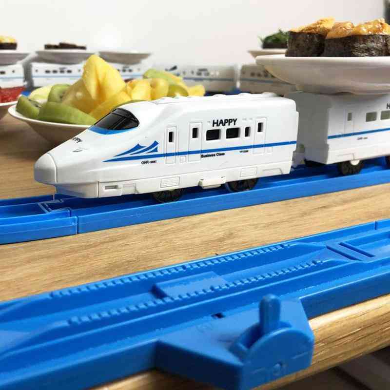 Children Electric Train Toy Railway Track Kid Food Set Rail Simulation Model
