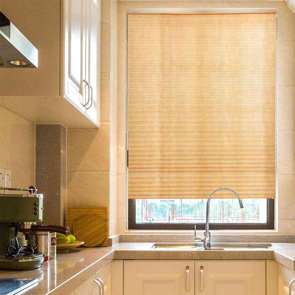 Home Self-adhesive Pleated Blinds Half Blackout Windows