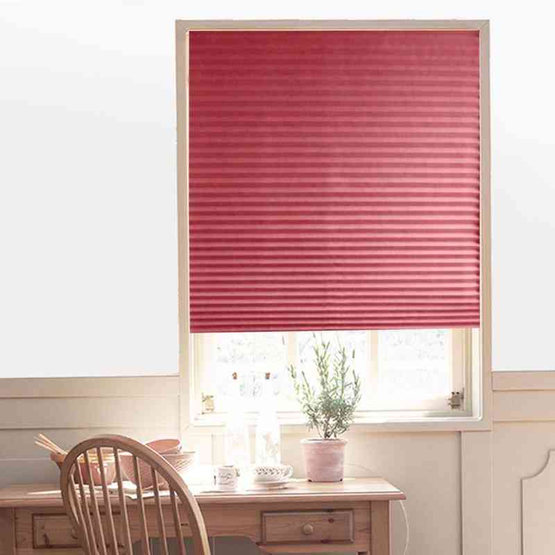 Self-adhesive Pleated Blinds Curtains Living Room Half Blackout Window Curtains
