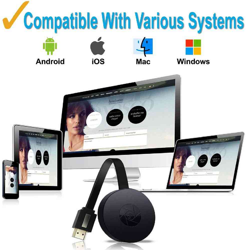 Android / Ios Wireless Hdmi-compatible Display Dongle, Hd Mobile Tv Projection, Video Transmission