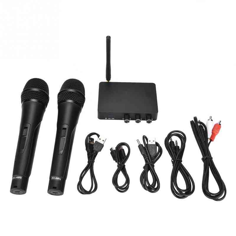 Handheld Wireless Karaoke Microphone Player, Mini Home Ktv Wifi Machine With Two Microphones