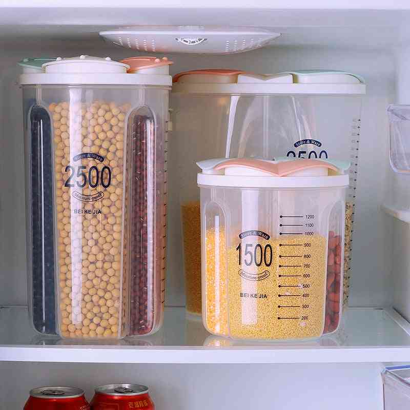 Sealed Tank  Compartment Transparent Plastic Food Storage Box