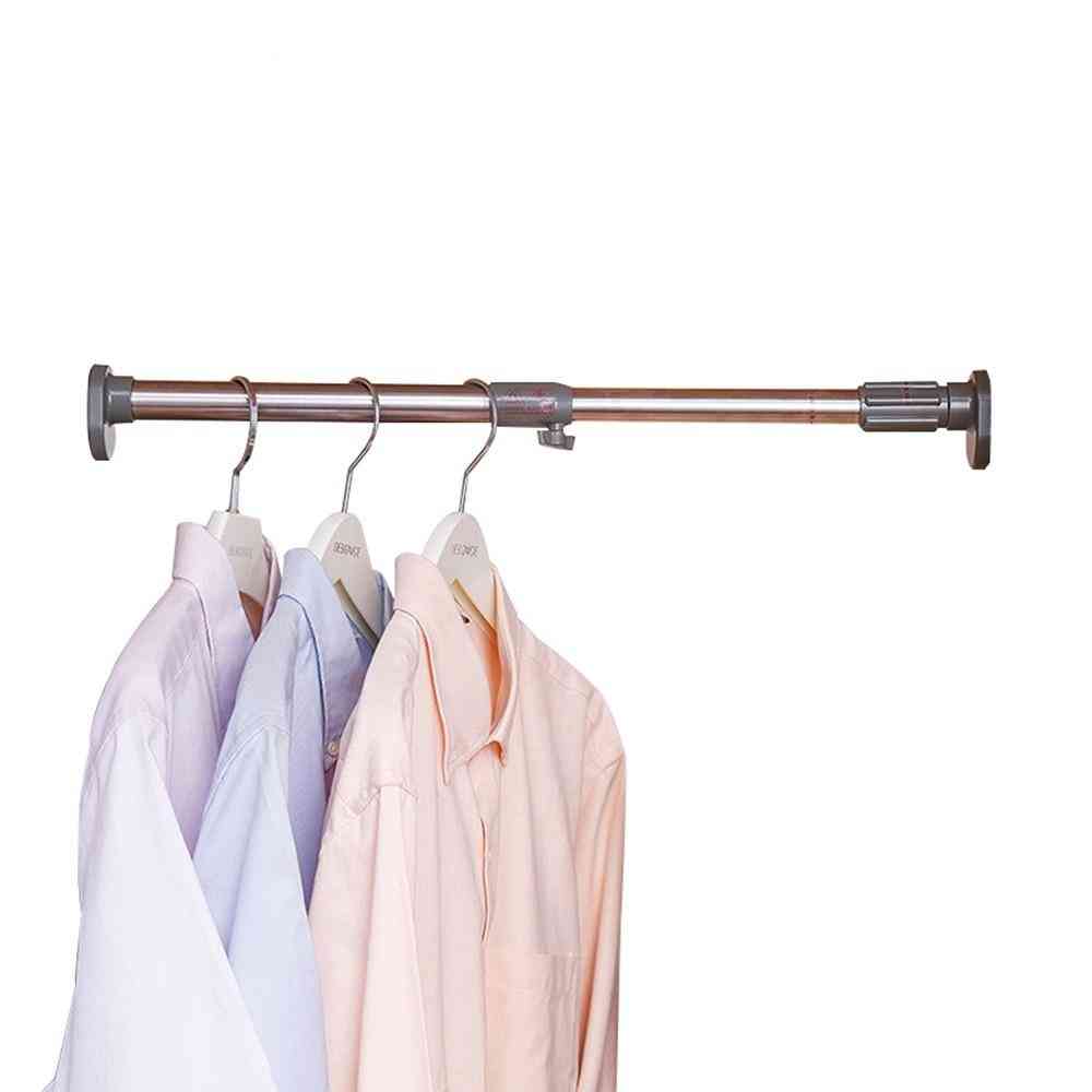 Spring Adjustable Closet Hanging Rod Wardrobe