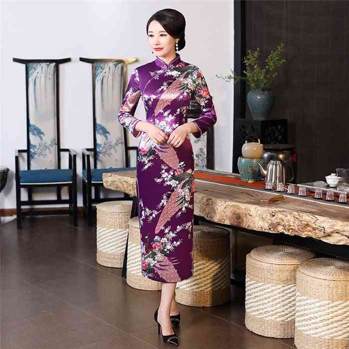 Robe sexy décontractée pour femme, longue robe chinoise d'été