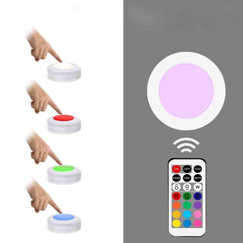 Rgb Led Under Cabinet Light Dimmable Touch Sensor Puck Lights For Cupboard Close Wardrobe Stair Hallway