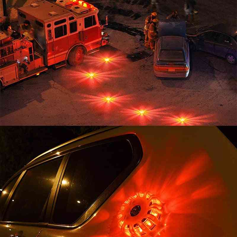 Led Car Road Flare Red Light Safety Flashlight & Magnet Warning Night Lights