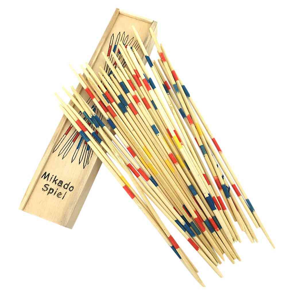 Wooden Traditional Mikado Spiel Pick Up Sticks With Box Game Toys