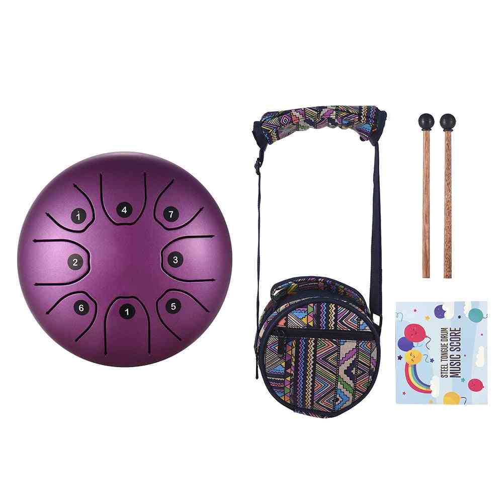 Tongue Drum Mini, Steel C Key With Mallets Percussion Instrument