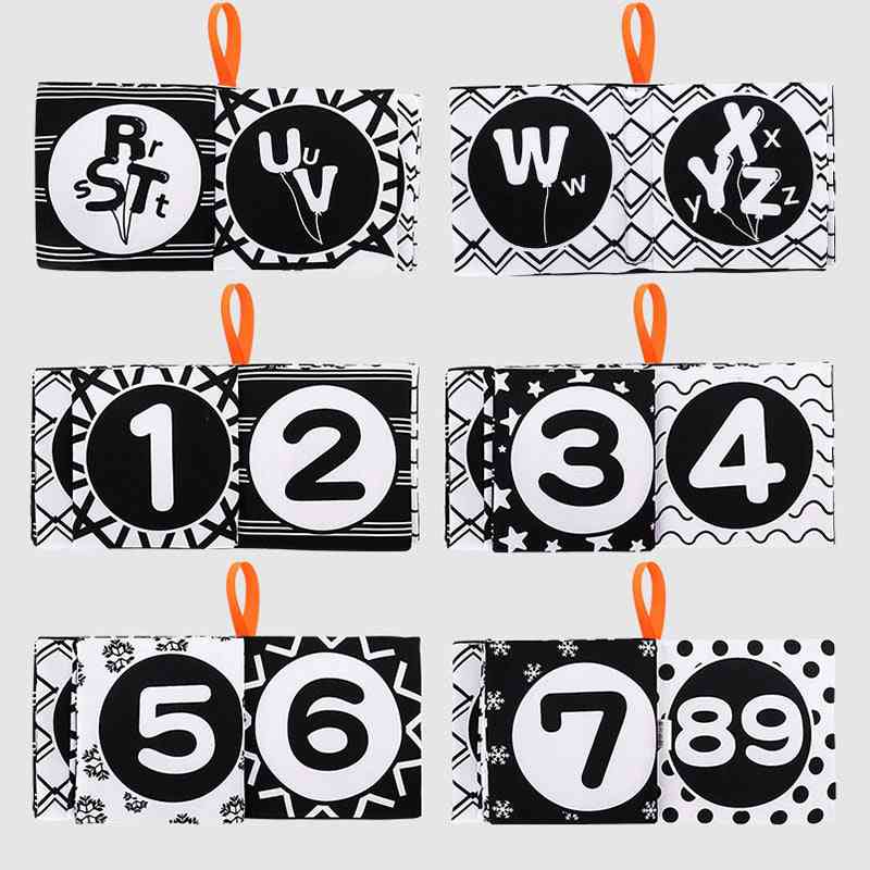 Fabric Baby Cloth Activity Soft Black And White Books