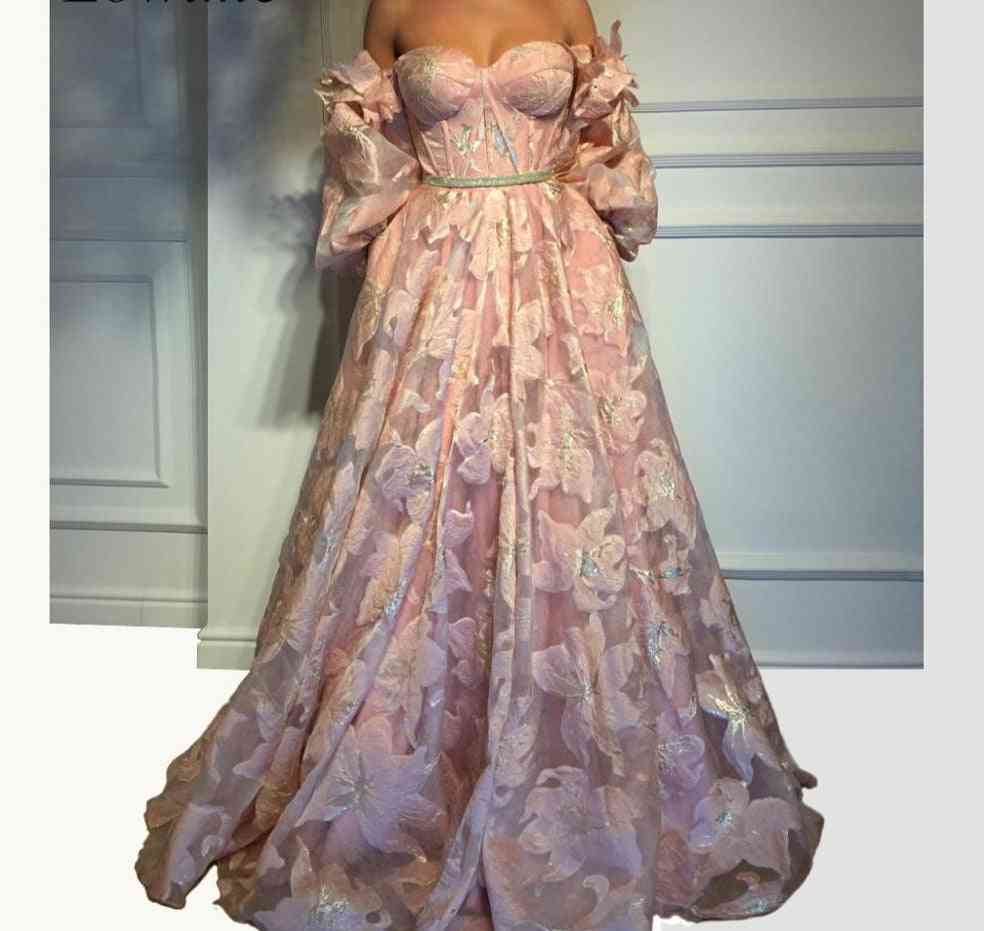 A-line Off-shoulder, Sweetheart Prom Gowns With Sashes ( Set 2)
