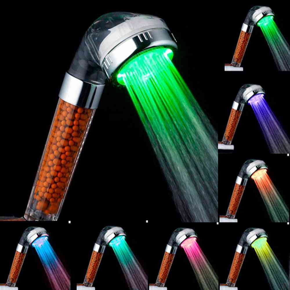 Färgglada duschsprayhuvuden med LED -temperatur