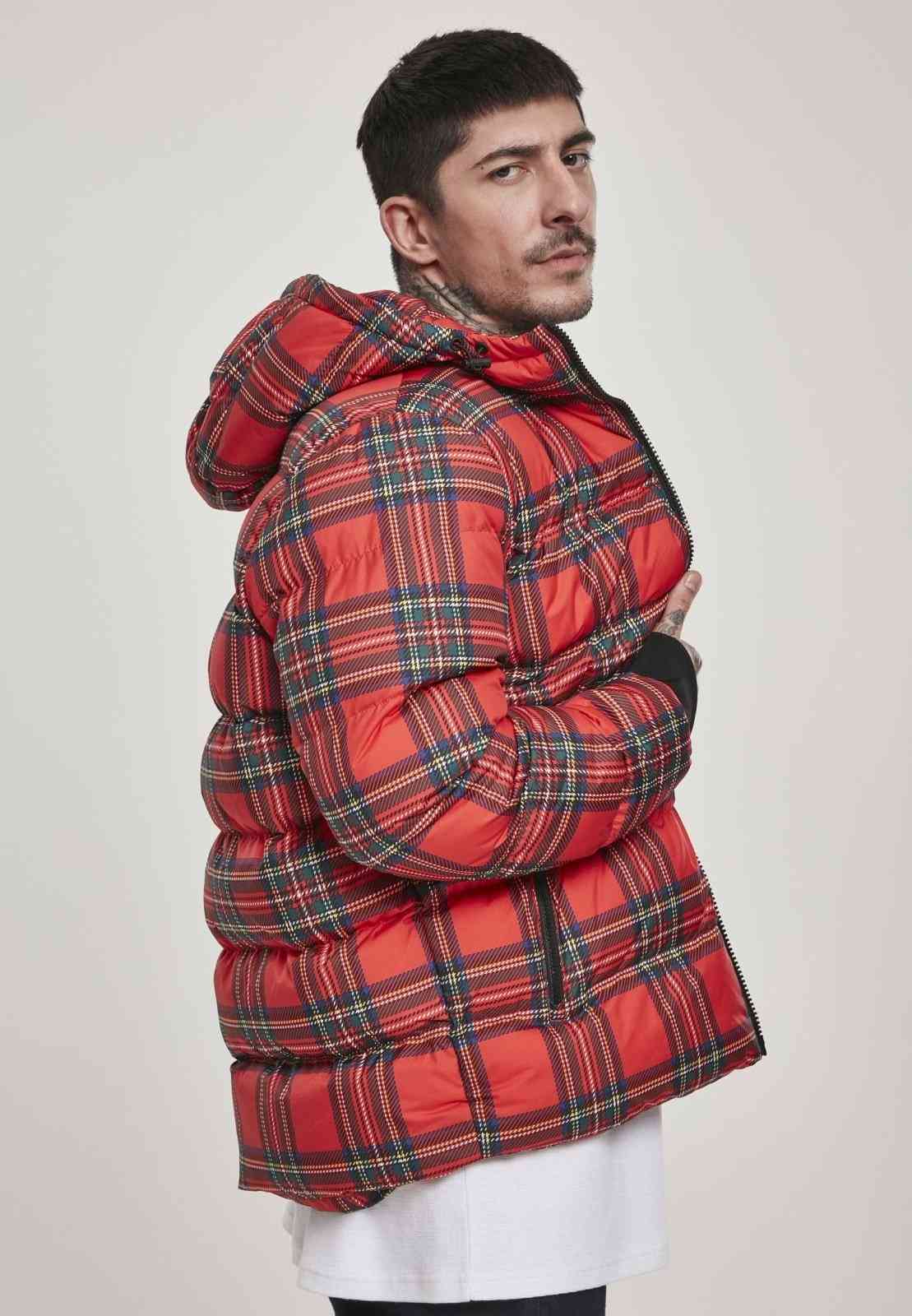 Hooded Check Puffer Jacket