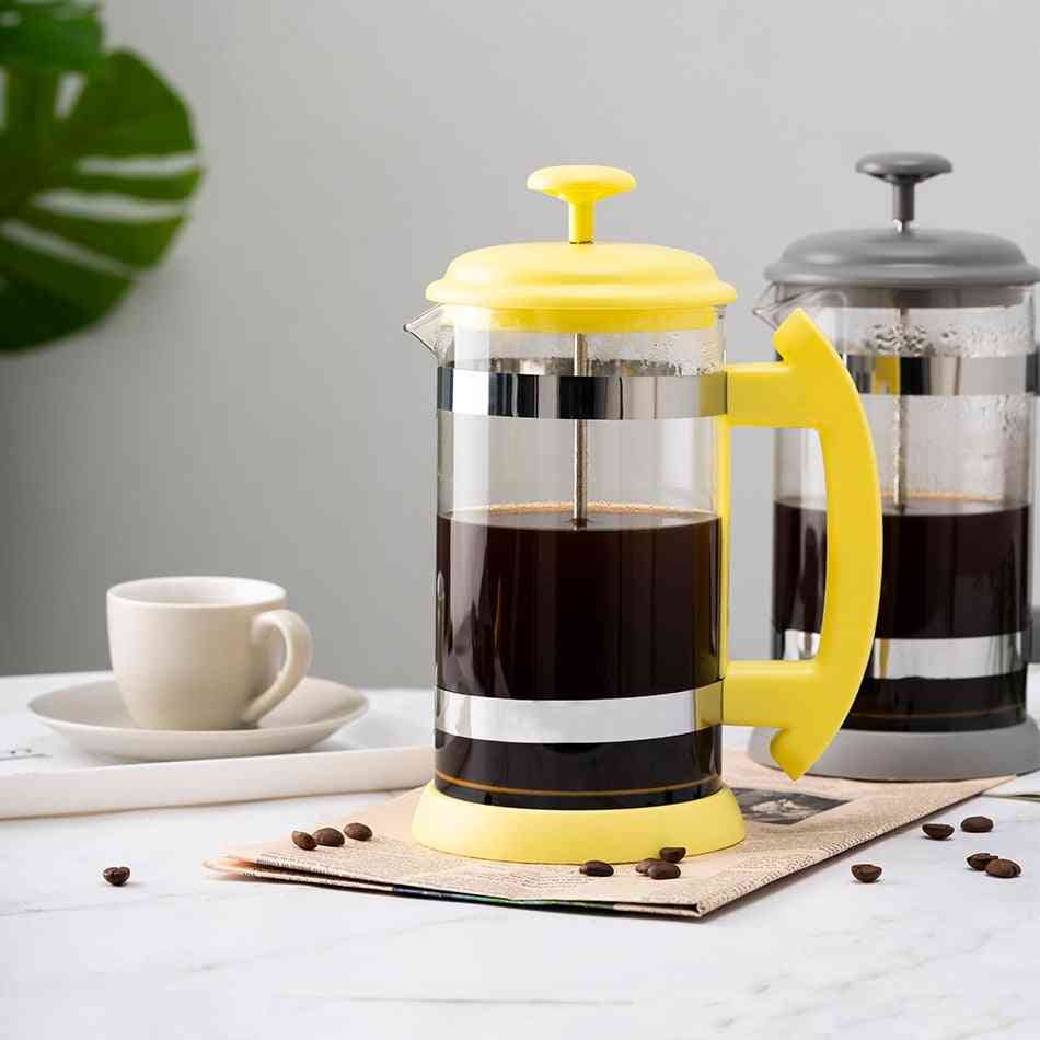 Rozsdamentes acél üveg teáskanna, kávé tea percolator szűrő