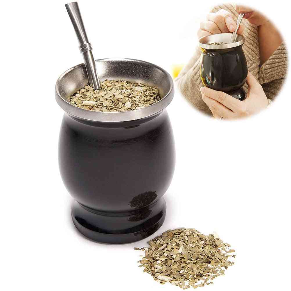 Stainless Steel Mate Tea Double-walled Cup Set