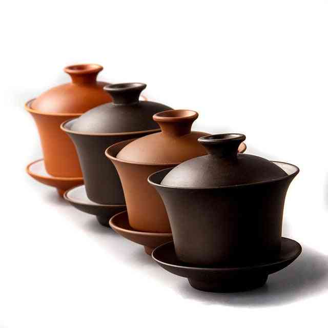 Chinese Teaset Elegant Gaiwan Clay Tureen Tea Cups