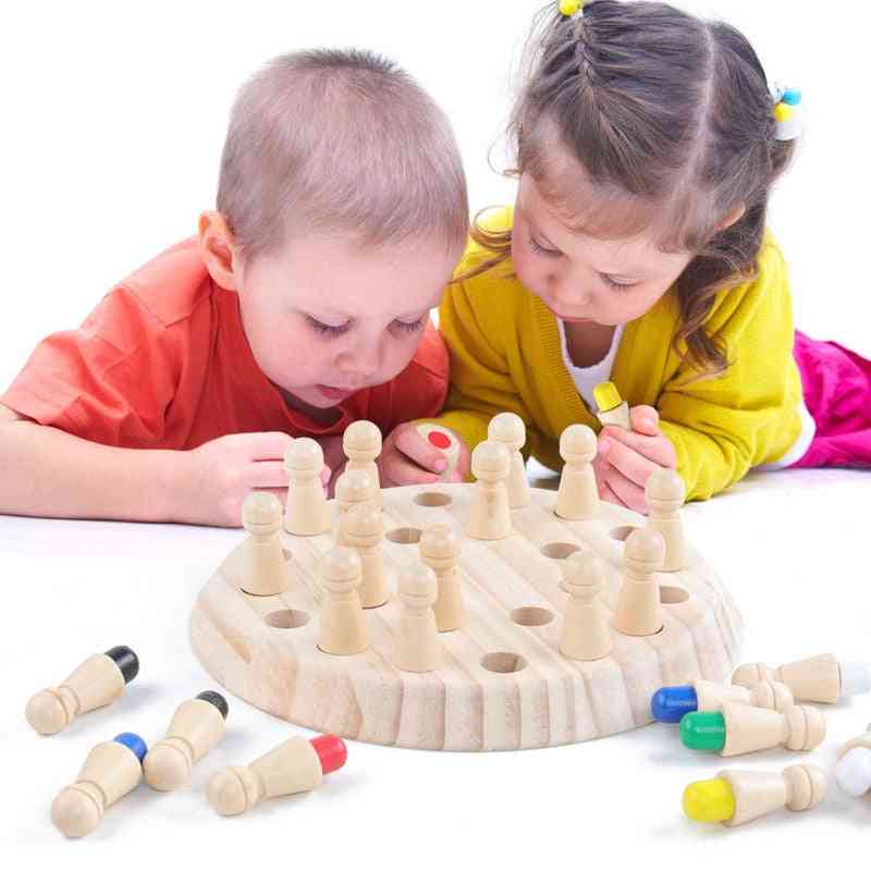 Kid's Wooden Memory Match Stick Chess Game Board Puzzles