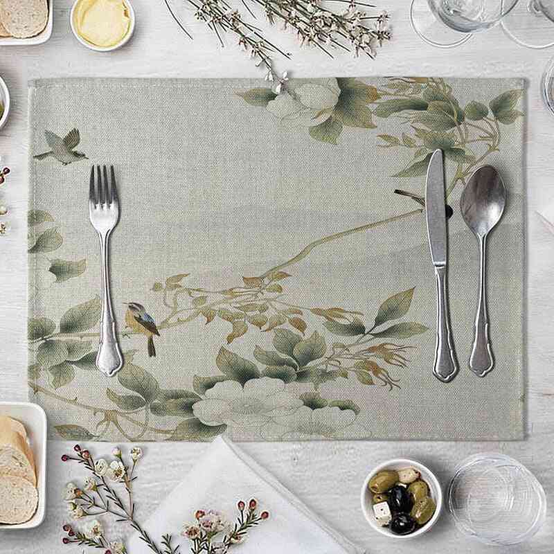 Flower Modern Mat Pad For Dining Table Coaster, Plum Blossom