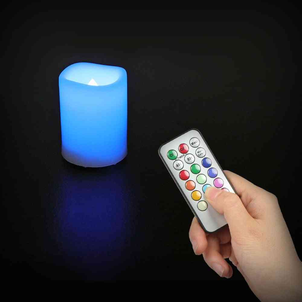 Led Light Flameless Candles With Battery & Remote Control
