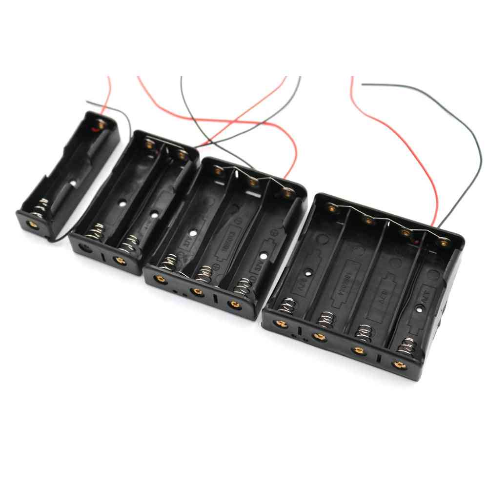 Battery Holder Connector Storage Case Box With Wire, Cable Series, Parallel Connection