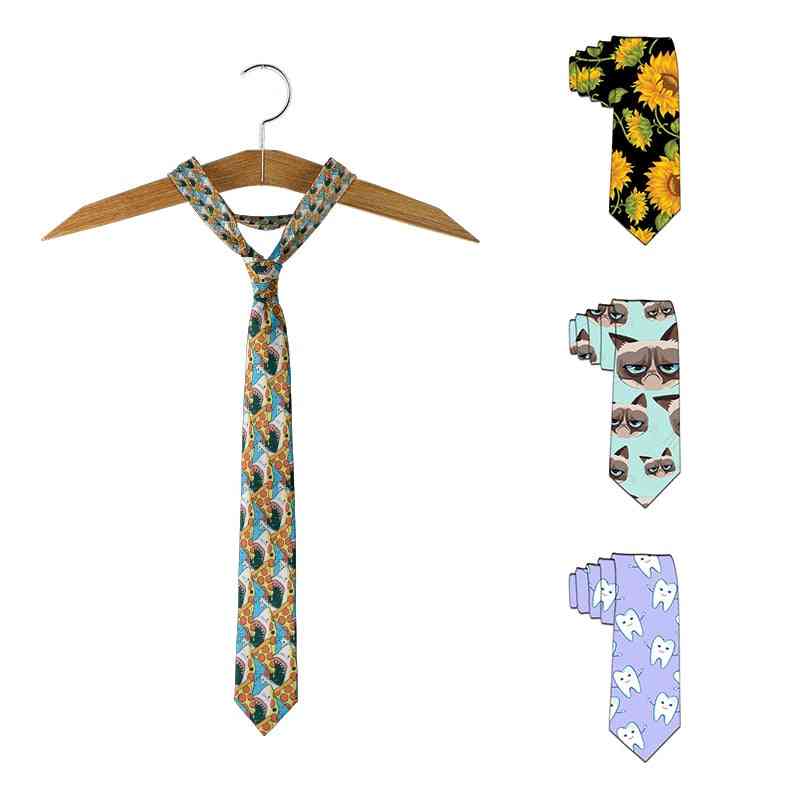3d -tryckmönster slips affärspolyester smal slipsdräkt skjorta breda slipsar