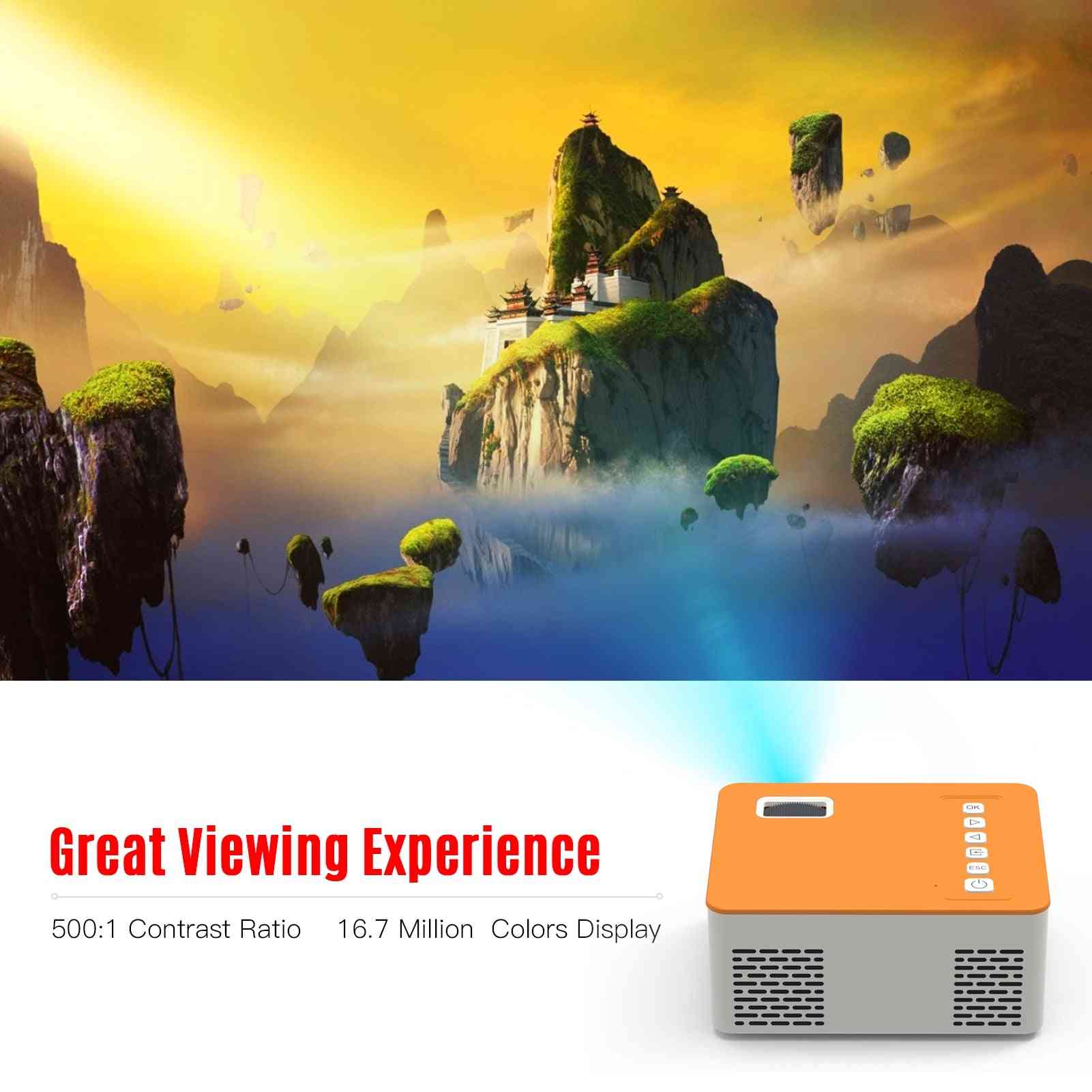 Mini Portable Video Projector Led Movie Home Theater 110inch Display