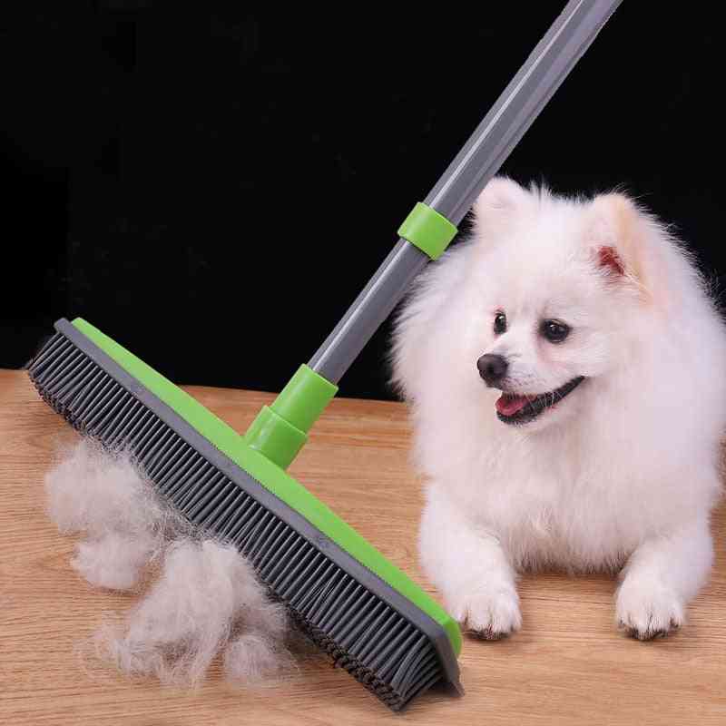 Floor Hair Broom Dust Scraper & Pet Rubber Brush