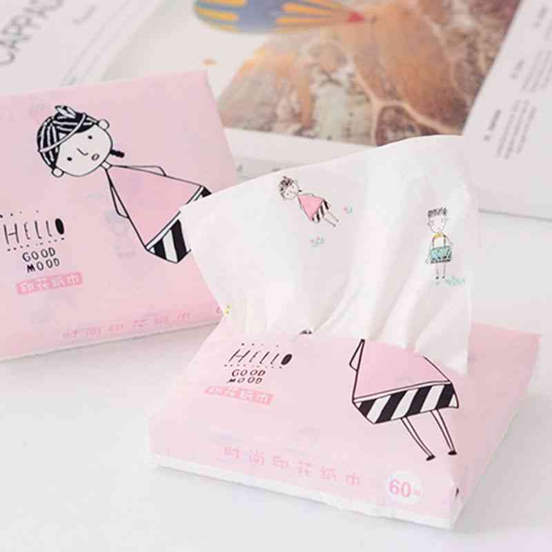 3 Ply Disposable Facial Paper Tissues, Cute Colorful Cartoon Printing Napkins