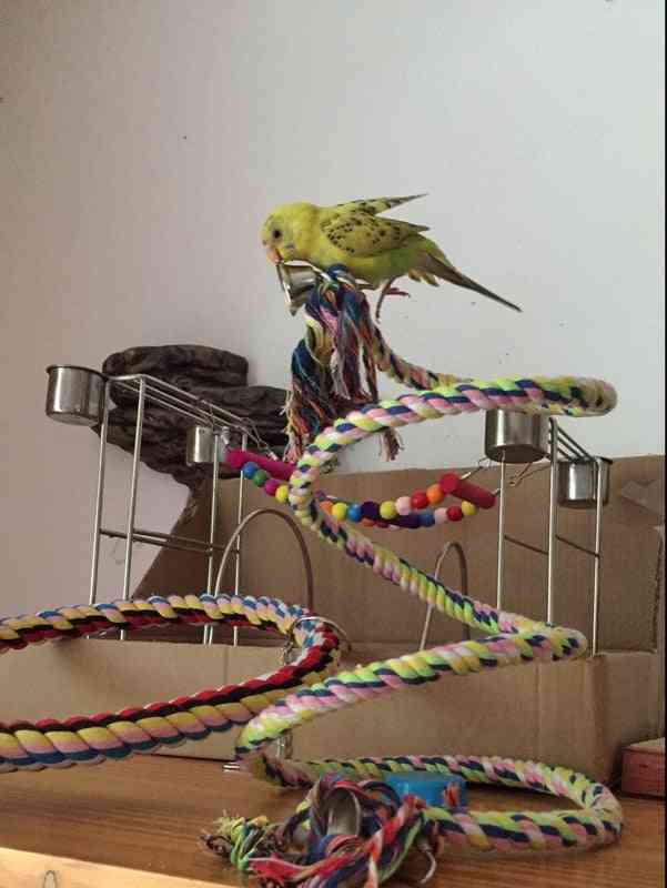 Cage à oiseaux décoration corde d'escalade cloche