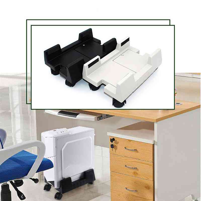 Adjustable- Computer Case, Cpu Rolling Holder, Bracket Stand With 4-caster Wheels