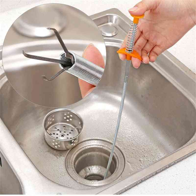 60cm Drain Cleaner Sewer Cleaning Brush Bendable Sink Tub Dredge Pipe Snake Brush